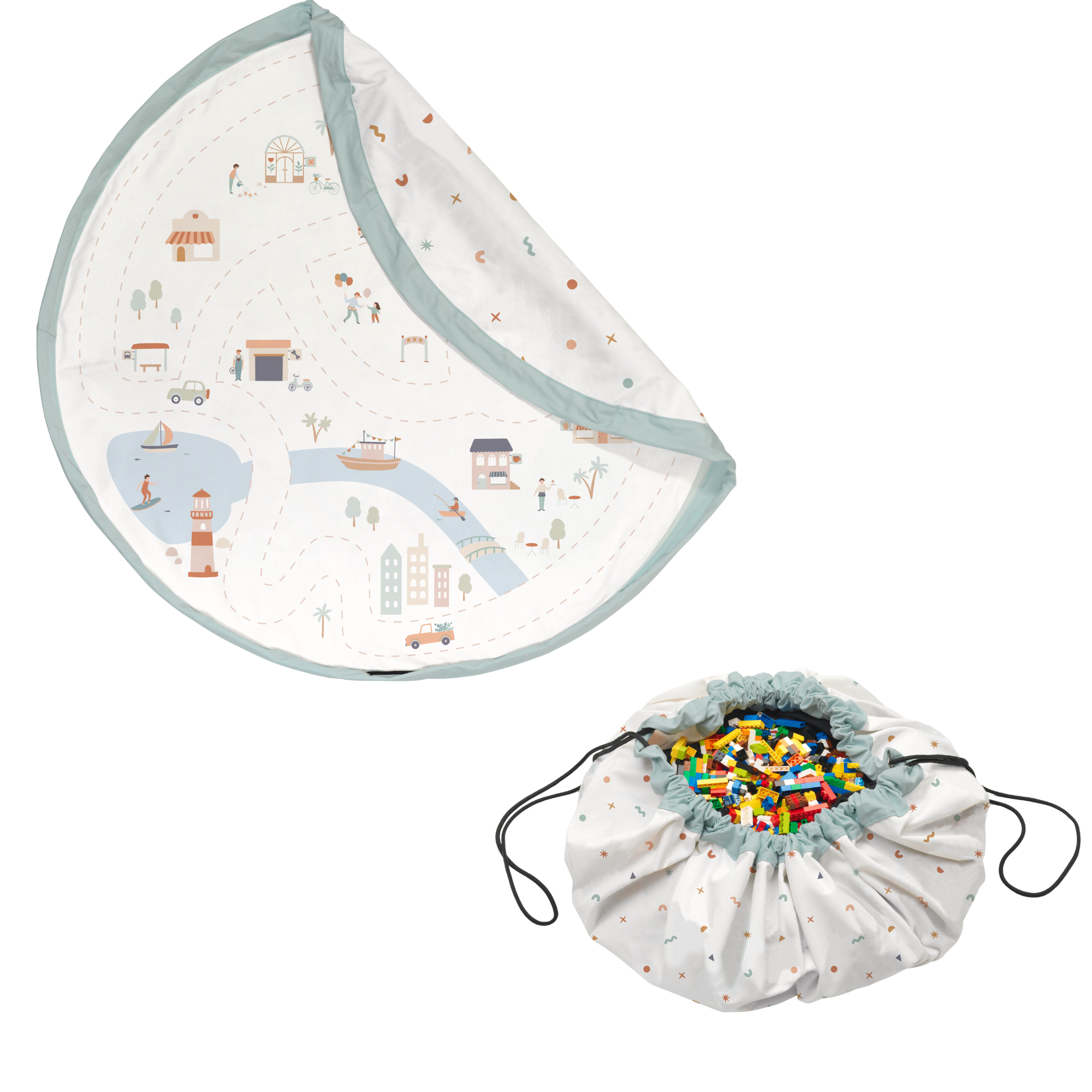 tapis de jeu et sac à jouets - carte de la ville tapis de jeu et sac à jouets - carte de la ville