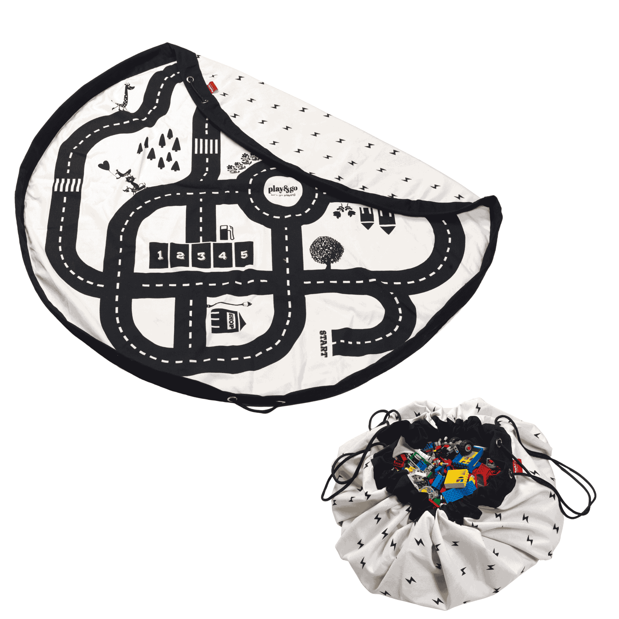 tapis de jeu et sac à jouets - feuille de route / éclair tapis de jeu et sac à jouets - feuille de route / éclair