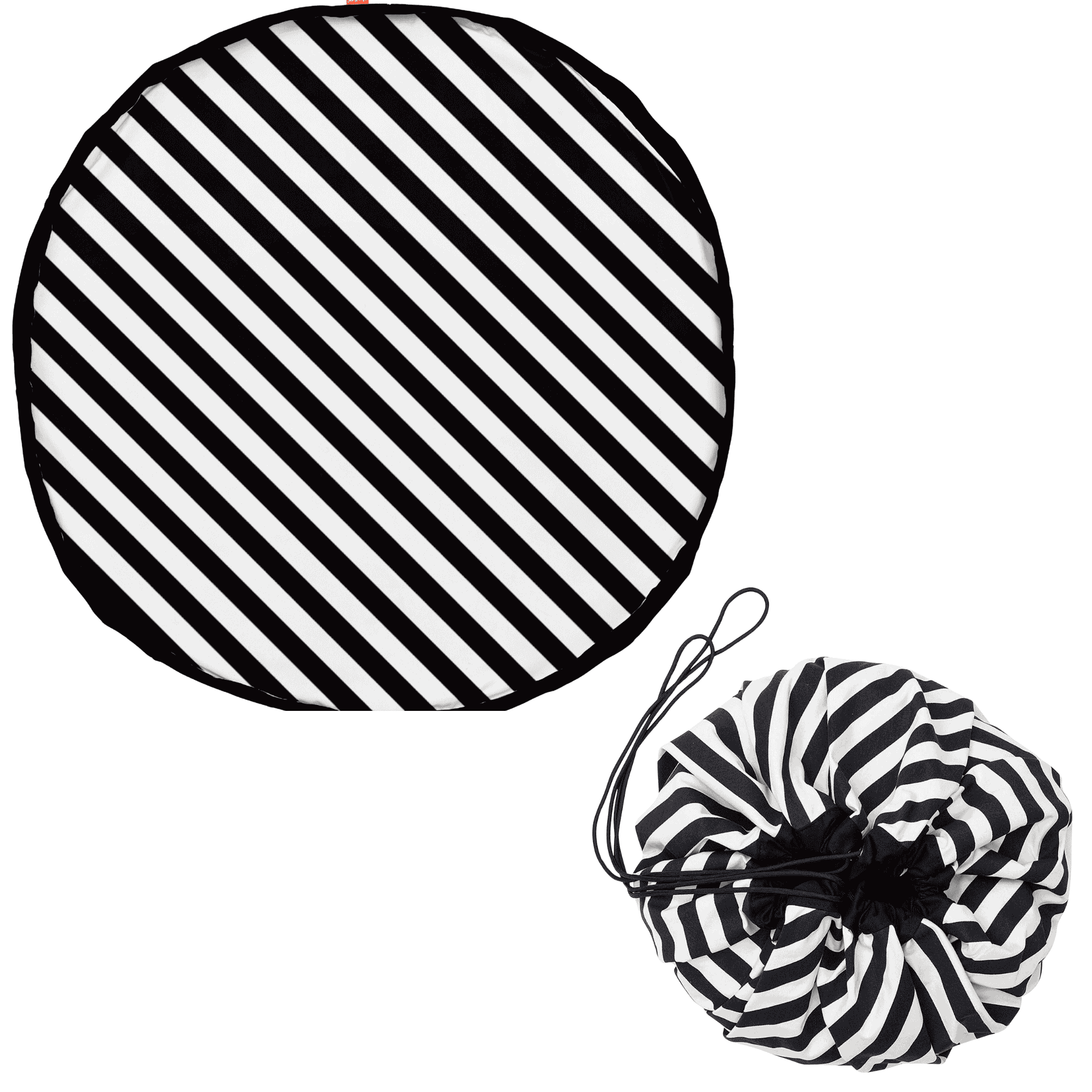 Tapis d'éveil et sac à jouets - rayures noires Tapis d'éveil et sac à jouets - rayures noires