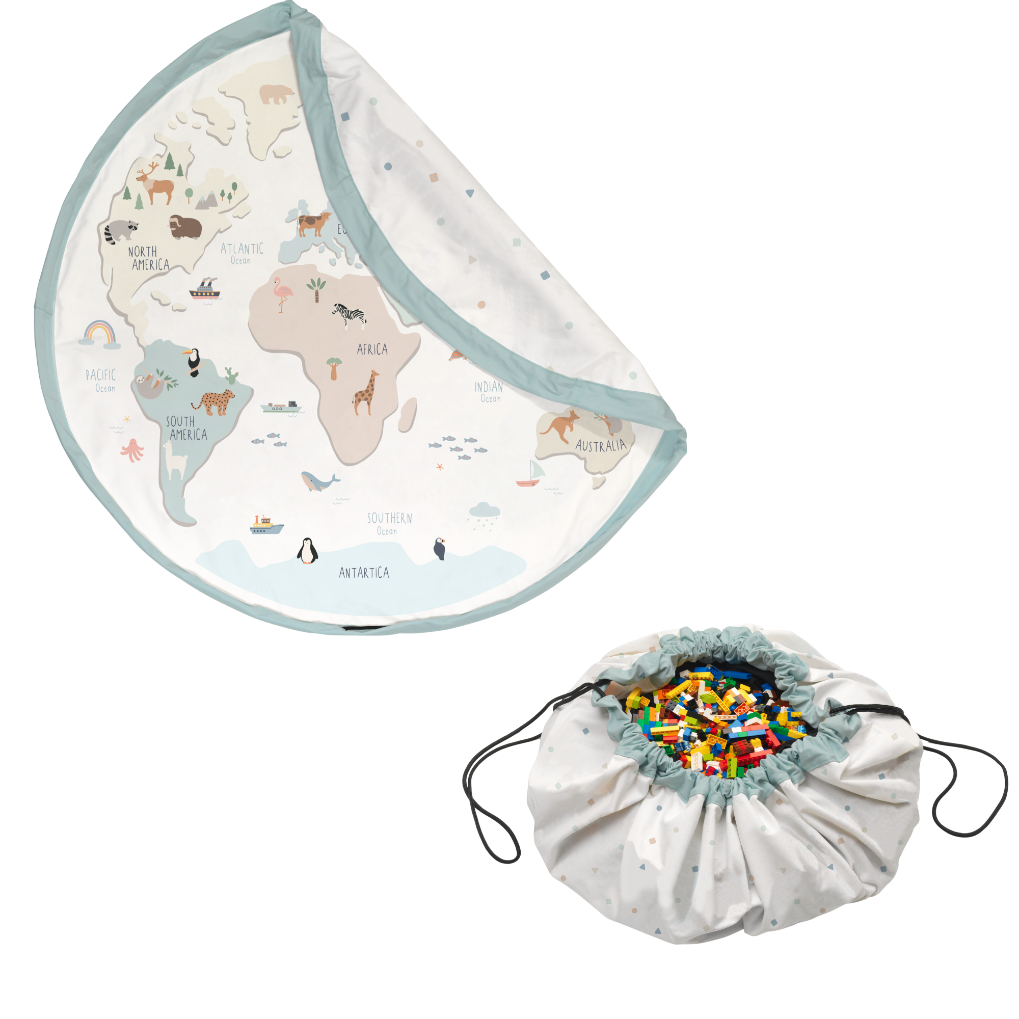 Tapis de jeu et sac à jouets - jungle Tapis de jeu et sac à jouets - jungle